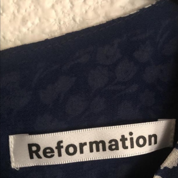 Reformation Quest Soho Blue Floral Dress Size 2 - Picture 13 of 16